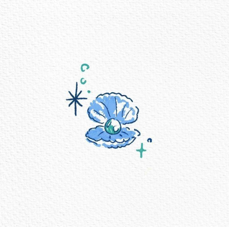 seashell with a pearl temporary tattoo