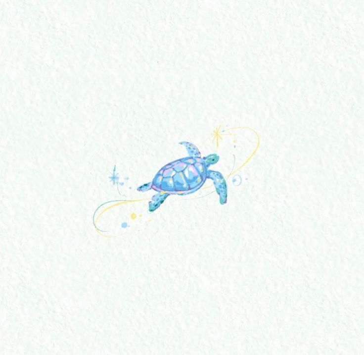 Sea turtle with soft sparkles temporary tattoo