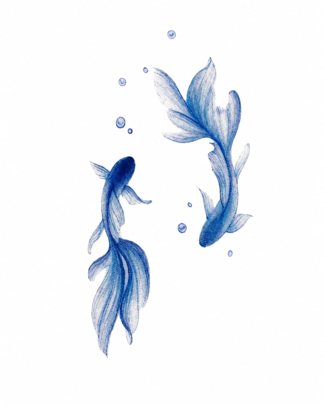 Infinity Koi fish Temporary tattoo