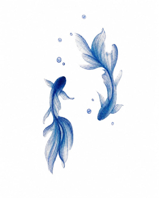 Infinity Koi fish Temporary tattoo
