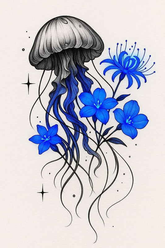 Celestial Jellyfish temporary tattoo