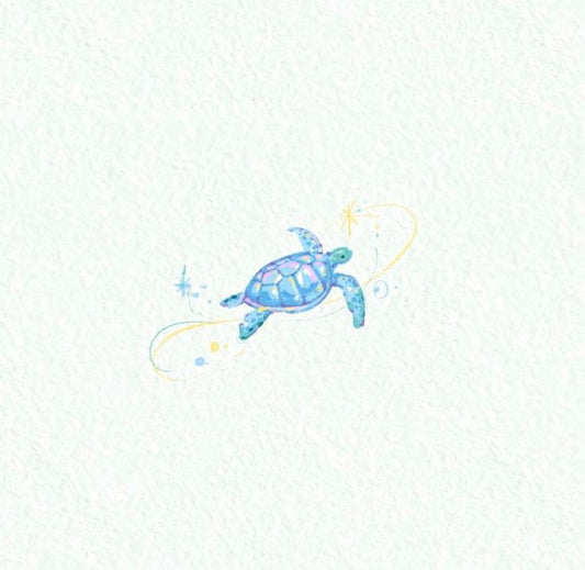 Sea turtle with soft sparkles temporary tattoo