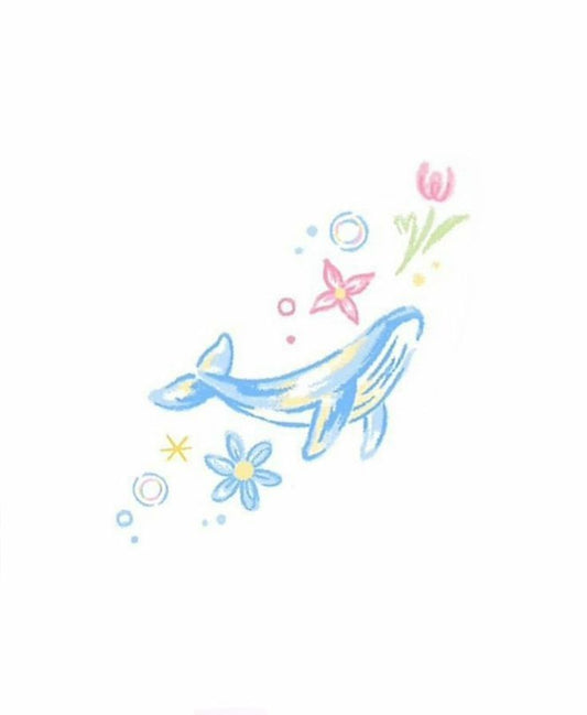 Dreamy Whale temporary tattoo